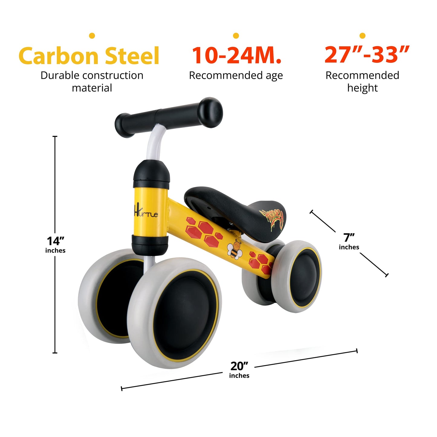 10-24 Months Baby Balance Bike - No Pedal Toddler Walker Trainer Riding Toys For Infant 1 Year Old Boys And Girls With 4 Silent