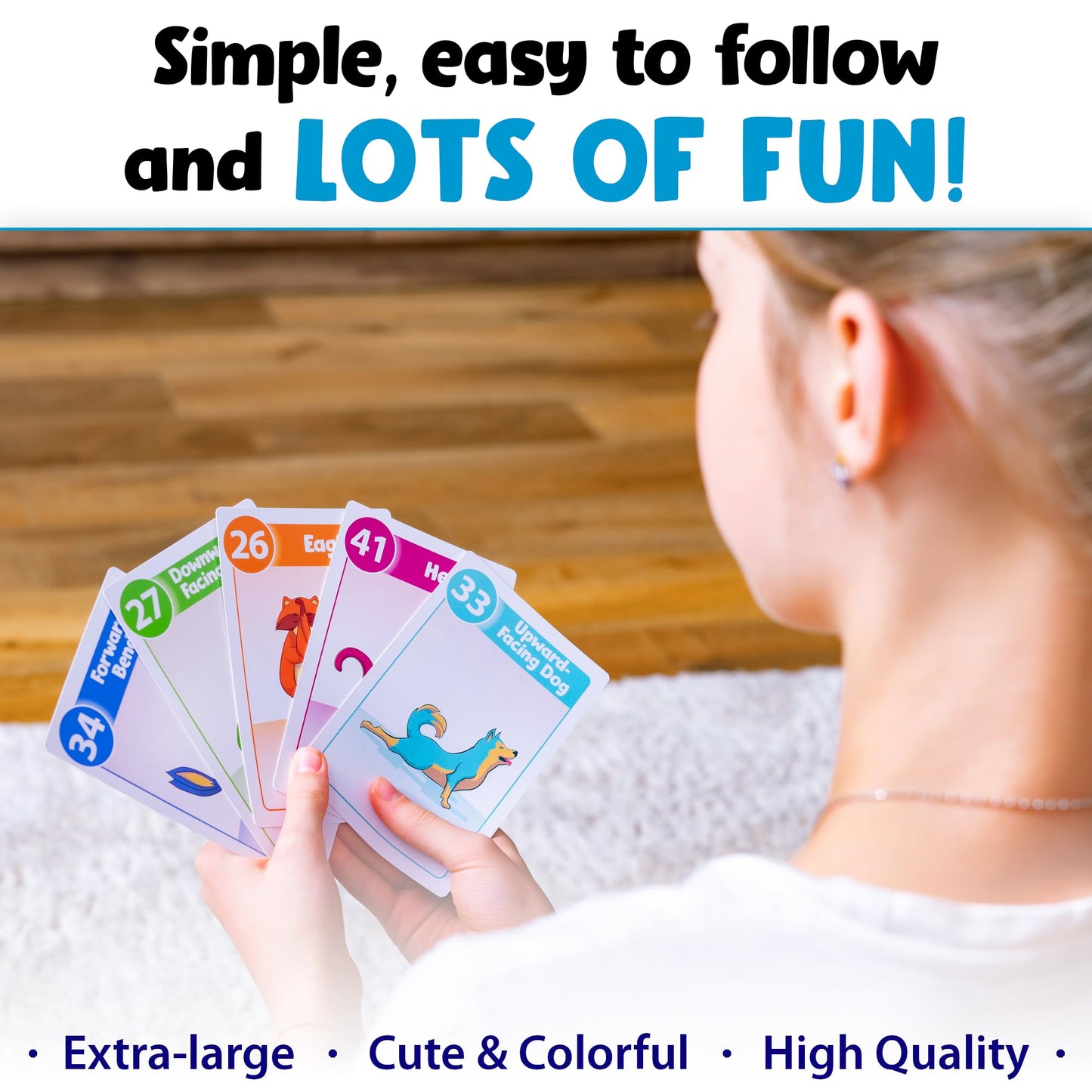Yoga Pose and Breathing Exercise Cards for Kids - Promote Mindfulness  Meditation  and Self Care for Children - Fun Preschool Game with Easy to Read Steps - Teach Kids Mindfulness Tools Through Yoga