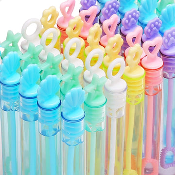30 Pack Mini Bubble Wands(6 Style, 6 Colors), Bulk Bubble Party Favors, Goody Bags for Kid, Great Summer Outdoor Indoor Toys Gif
