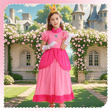 Itvti Pink Costume For Girls Kids Dresses Halloween Fancy Dress Up Outfit For Cosplay With Accessories, Pink, 4-5 Years(Tag 120)