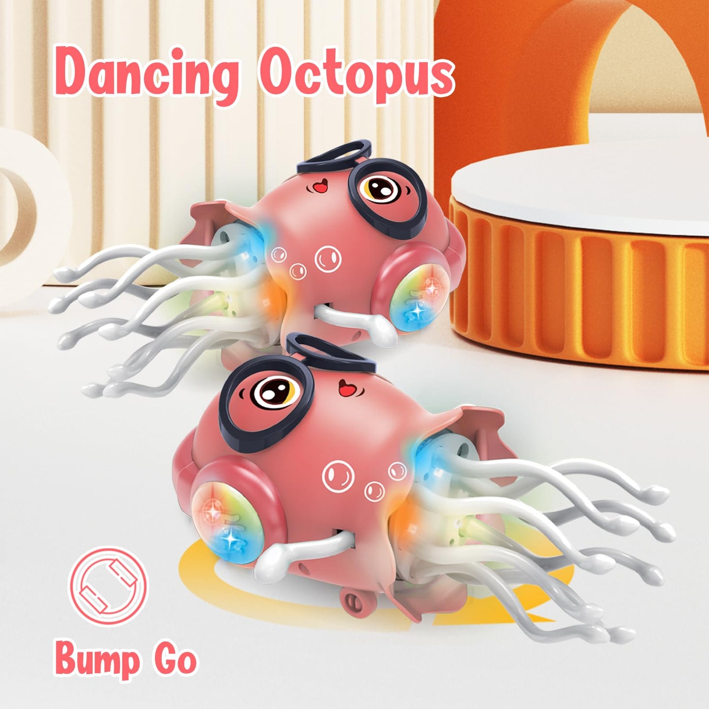 Magic Dancing Octopus Toy DIY Sticker Craft Edition | with LED Lights & Music,Smart Tentacle Explorer (Automatic Obstacle Avoida