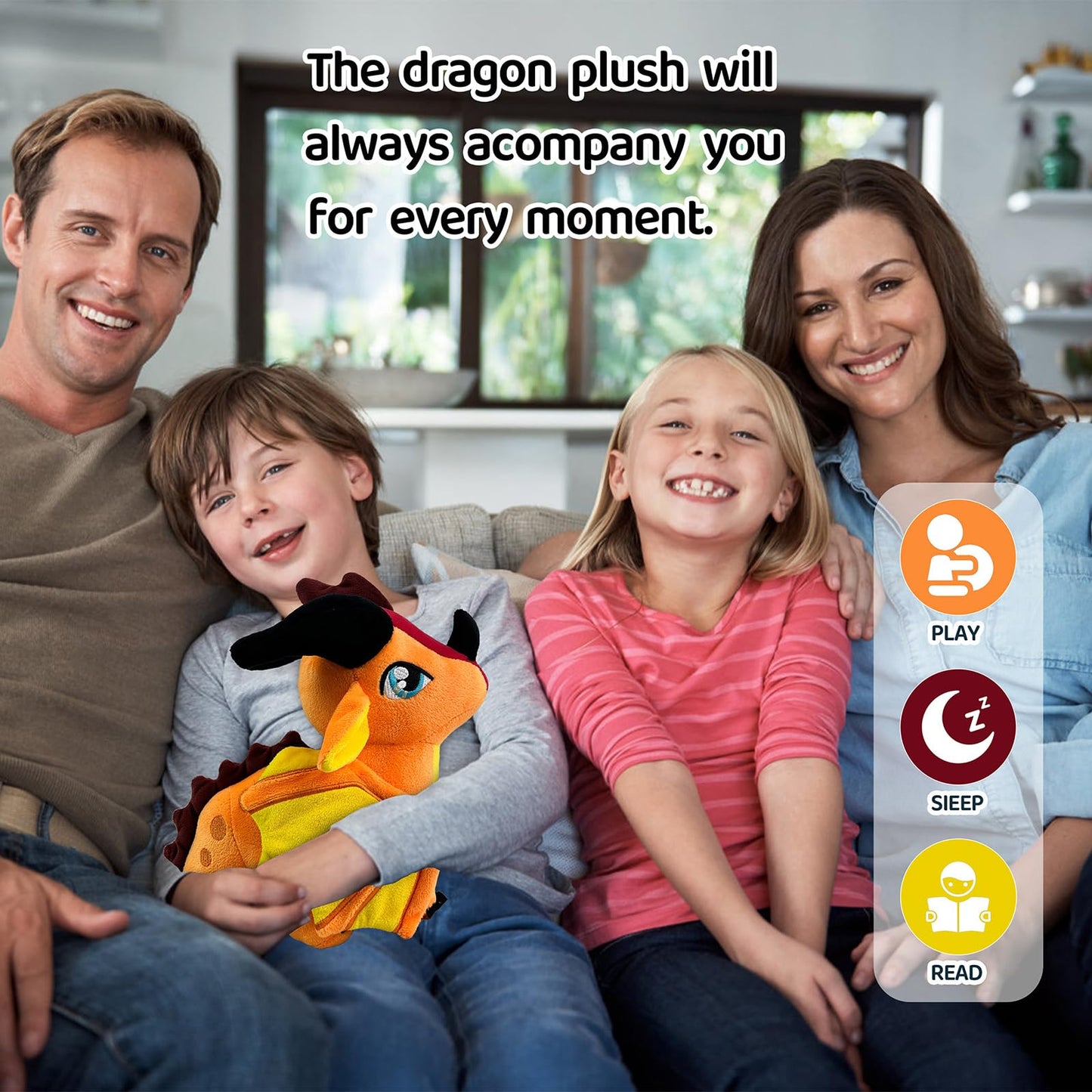 Kobataro Wings Dragon Plush Stuffed Animal Plushies Toys Cute Fire Dragon Stuffy For Kids Boys Girls For Aged 3+(Red)