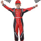Treyrea Race Car Driver Costume Boys Racer Jumpsuit With Car Cap Kids Dress Up for Halloween (Red and Black  XS(for height 43 -45 ))