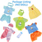 Set of 5 Baby Doll Clothes Accessories(NO Doll) with Feeding Bottle,for 12-13-14 Inch Newborn Reborn Alive Baby Doll, Dress Clot