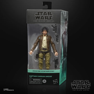STAR WARS The Black Series Captain Cassian Andor 6-Inch Action Figure, Plastic, Black, Model F2890, Toys for Kids Ages 4 and Up