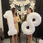 White 8 Balloon, Translucent Number Balloons 40 Inch, 8Th Birthday Decorations For Boys Girls, White Birthday Balloons, White Pa