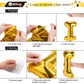 23Pcs Birthday Balloons Banner, 3D Gold Premium Mylar Foil Ecofriendly Letter Happy Birthday Banner With 5Pcs Star Balloons Kits