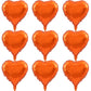 Lovoir 10 Pcs Orange Heart Shape Foil Mylar Balloons 18 Inch Love Balloons For Valentine'S Day Birthday Party Decorations Weddin