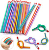 Gold Leaf 20Pack Flexible Bendy Pencils  Colorful Stripe Soft Rubber Pencils With Erasers  Fun Party Bag Fillers, Classroom G