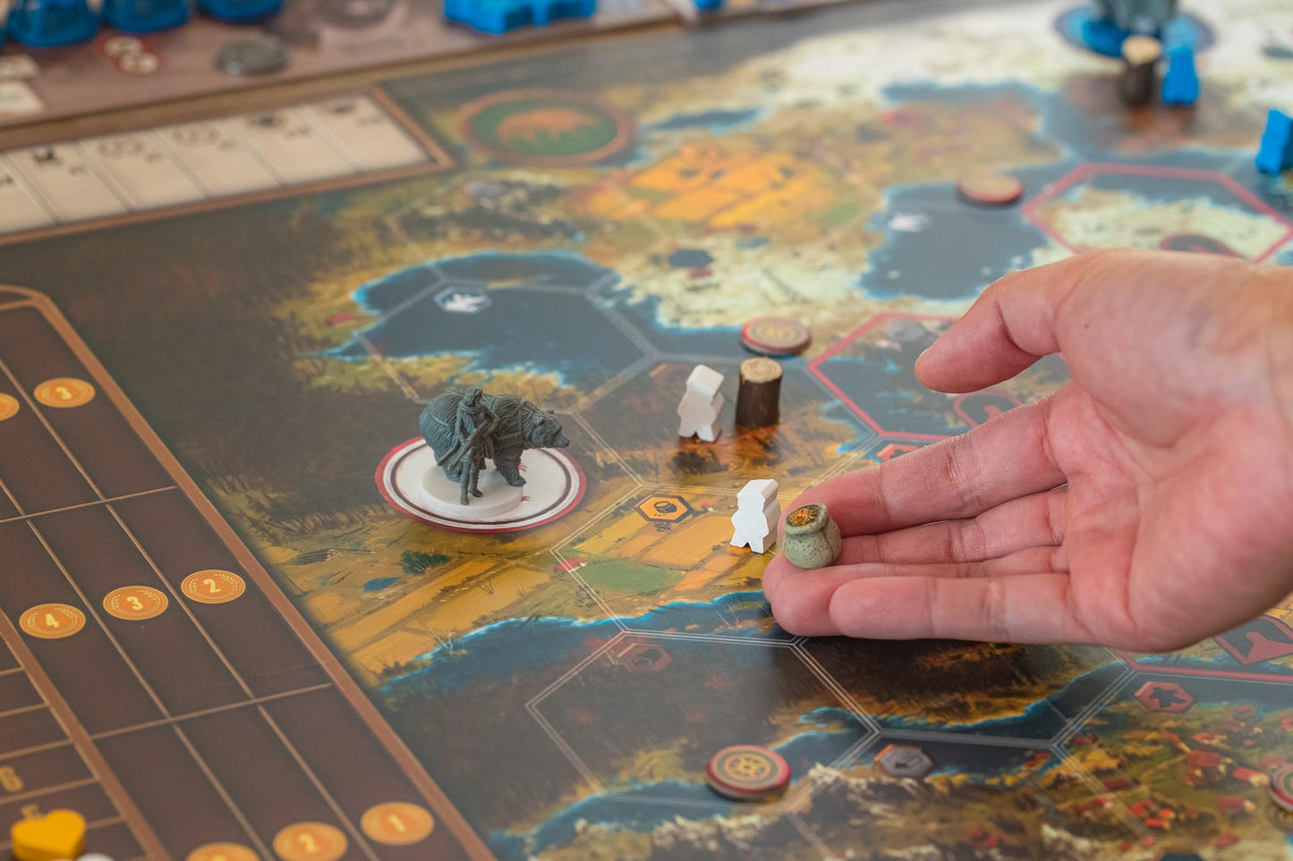Stonemaier Games Scythe Realistic Resources - 80 Upgraded Resin Tokens (20 Grain, 20 Iron, 20 Oil, 20 Wood), Model STM608