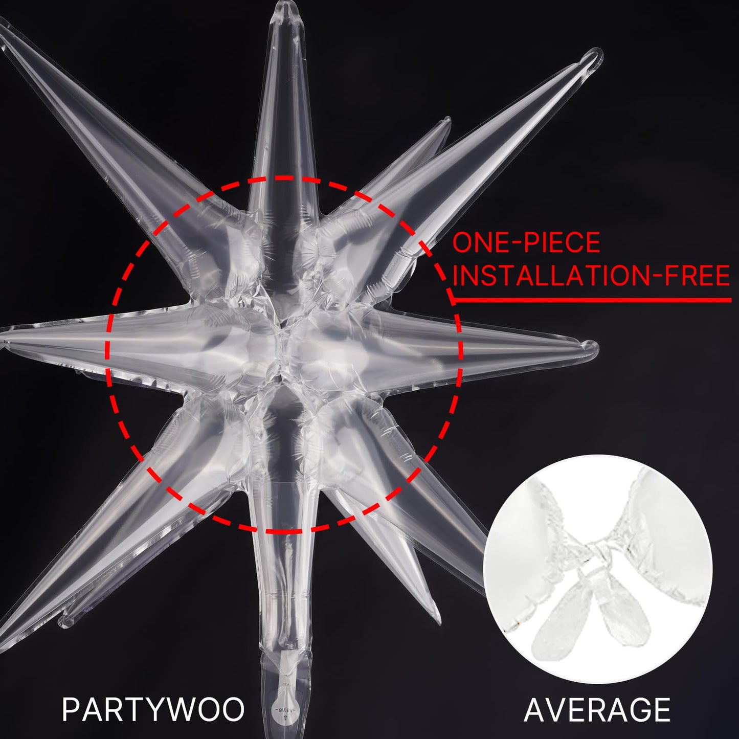 Partywoo Clear Balloons, 110 Pcs 22 Inch Star Balloons And Clear Balloons Different Sizes Pack Of 18 Inch 12 Inch 10 Inch 5 Inch For Balloon Garland Or Arch As Birthday Decorations, Party Decorations