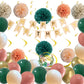 Birthday Decorations For Women Girls With Emerald Green Dusty Rose Pink Balloons Rustic Banner And Happy Birthday Floral Cake To