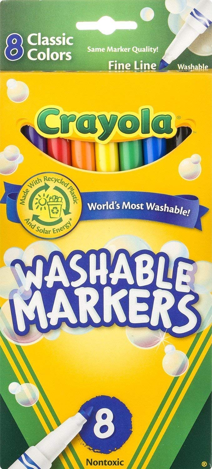 Crayola 8 Nontoxic Classic Colors Fine Line Washable Markers 8 pk (Pack of 6)