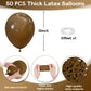 Jobkoo Brown Balloons 12 Inch, 50 Pcs Light Brown Balloon Coffee Chocolate Brown Latex Balloons Matte Tan Caramel Mocha Helium B
