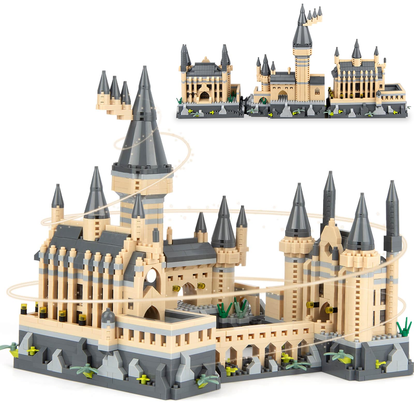 Vziimo Magic Castie Buiiding Set, Creative Architecture Micro Buiiding Biocks Kit, Collectibie Model Toys Gifts For Adults Kids 14+ (2680 Pieces)