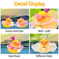 wonuu Rubber Duck Car Dashboard Decoration, Duck Car Ornament Cute Car Accessories with Mini Crown Dress Pearl Necklace Glasses,