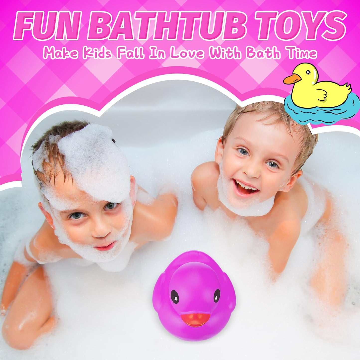 Honoson 6.89 Inch Giant Rubber Duck Big Rubber Duck Large Duck Bath Toy With Squeaky Sound For Summer Baby Shower Birthday Party