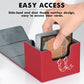 Zlca Card Deck Box For Trading Cards, Mtg Commander Deck Box Holds 120+ Single Sleeved Cards, Leather Magnetic Card Storage Box Fits For Tcg Ccg Magic Cards (Red)