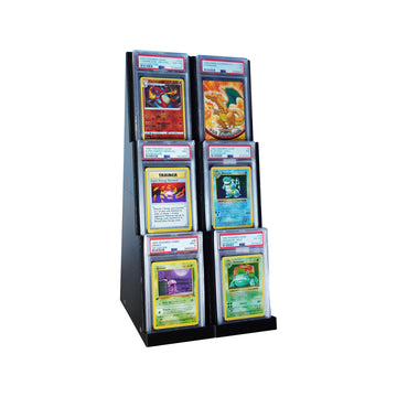 Graded Card Slab Stadium Tower Displays (2 Pack), Compatible With Psa, Beckett, Sgc And Cgc (Black, 2 Tier)