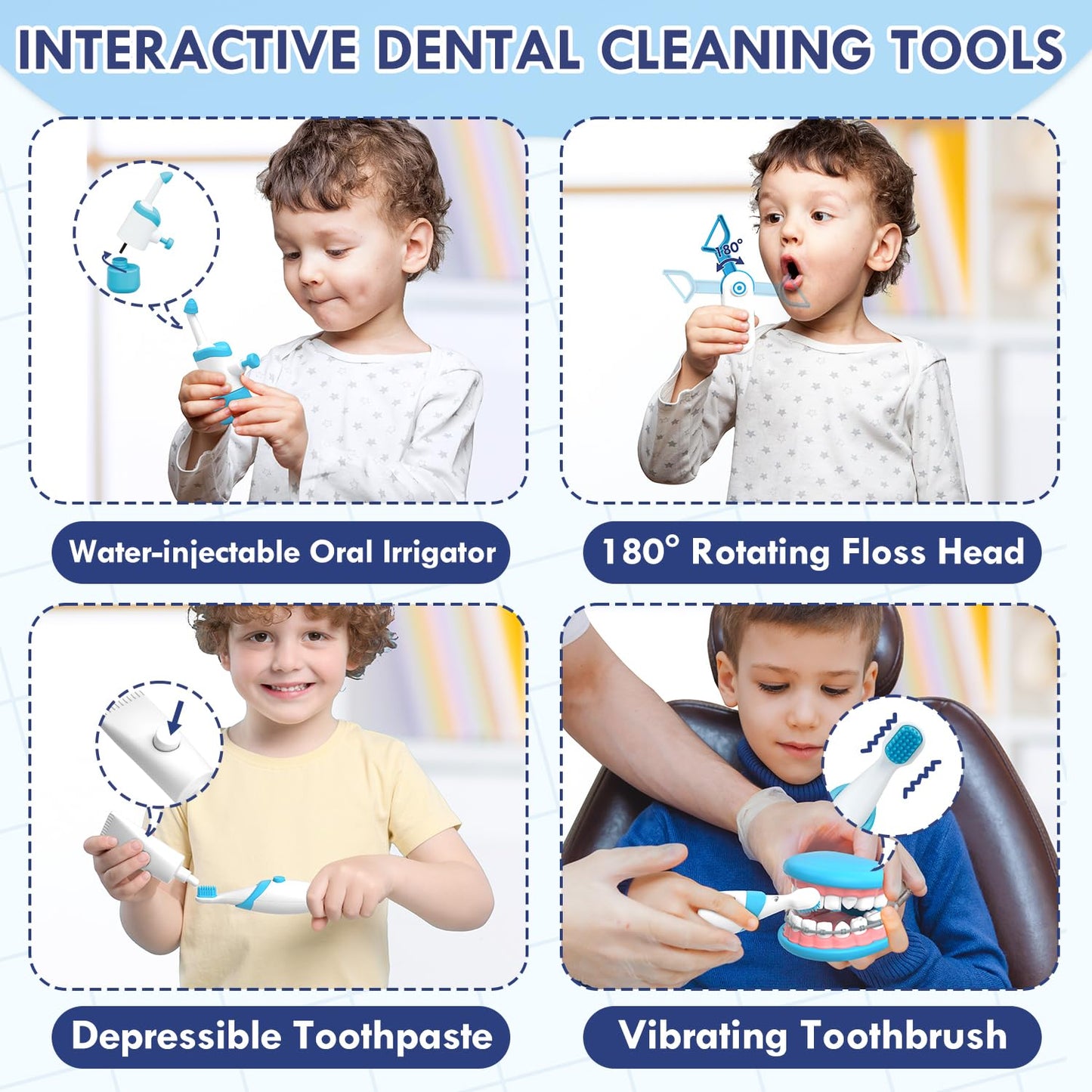 Lehoo Castle Doctor Kit for Toddlers 3-5, Kids Dentist Play Set, Toys for 3 4+ Year Old Girls, Pretend Play for Toddlers 2-4, Ki