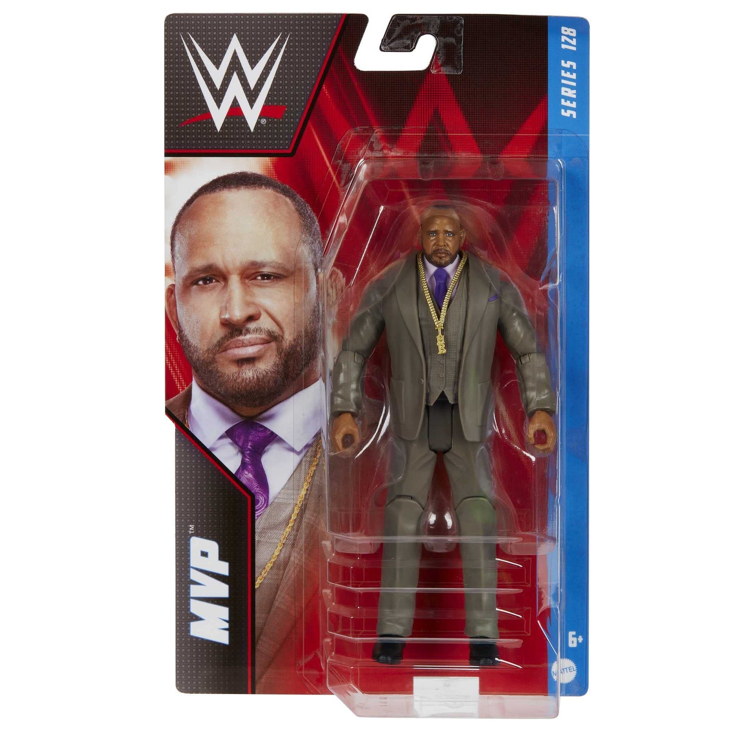 Mattel Wwe Basic Mvp Action Figure, Series 128, Posable 6-Inch Collectible For Ages 6 Years Old & Up