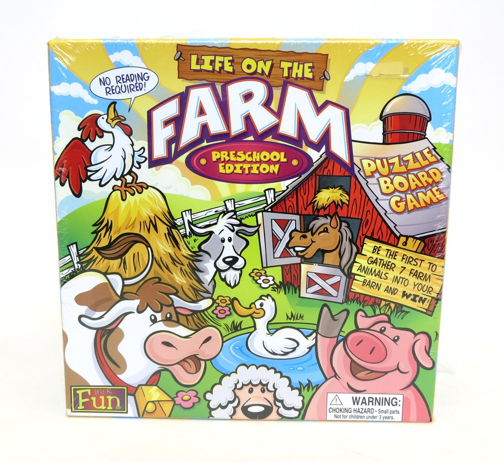 We R Fun Life on the Farm Board Game - Preschool Edition, Green, Model 4099450, Foam Material