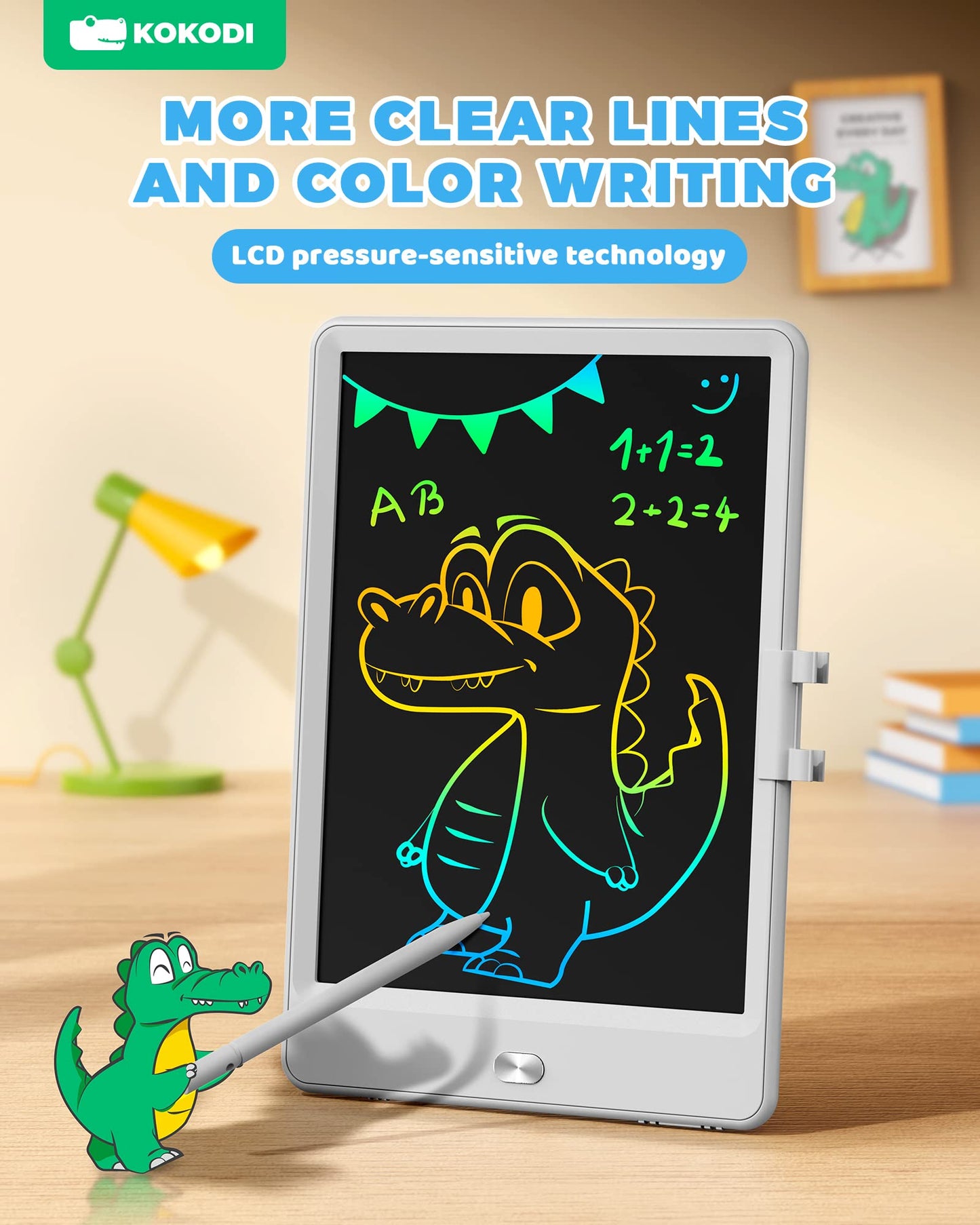 KOKODI 8.5-Inch LCD Writing Tablet - Colorful Doodle Board and Electronic Drawing Pad for Kids - Educational Toy Gift for 3-7 Ye