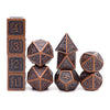 Haxtec 11PCS Metal DND Dice Set D&D Extra D6 D20 for Dungeons and Dragons TTRPG Games-Antique Copper 11PCS