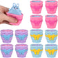 Squeezy Pop Up Bunny in Easter Basket Toy, Assorted Colors, 3 Inch, 12 Pack