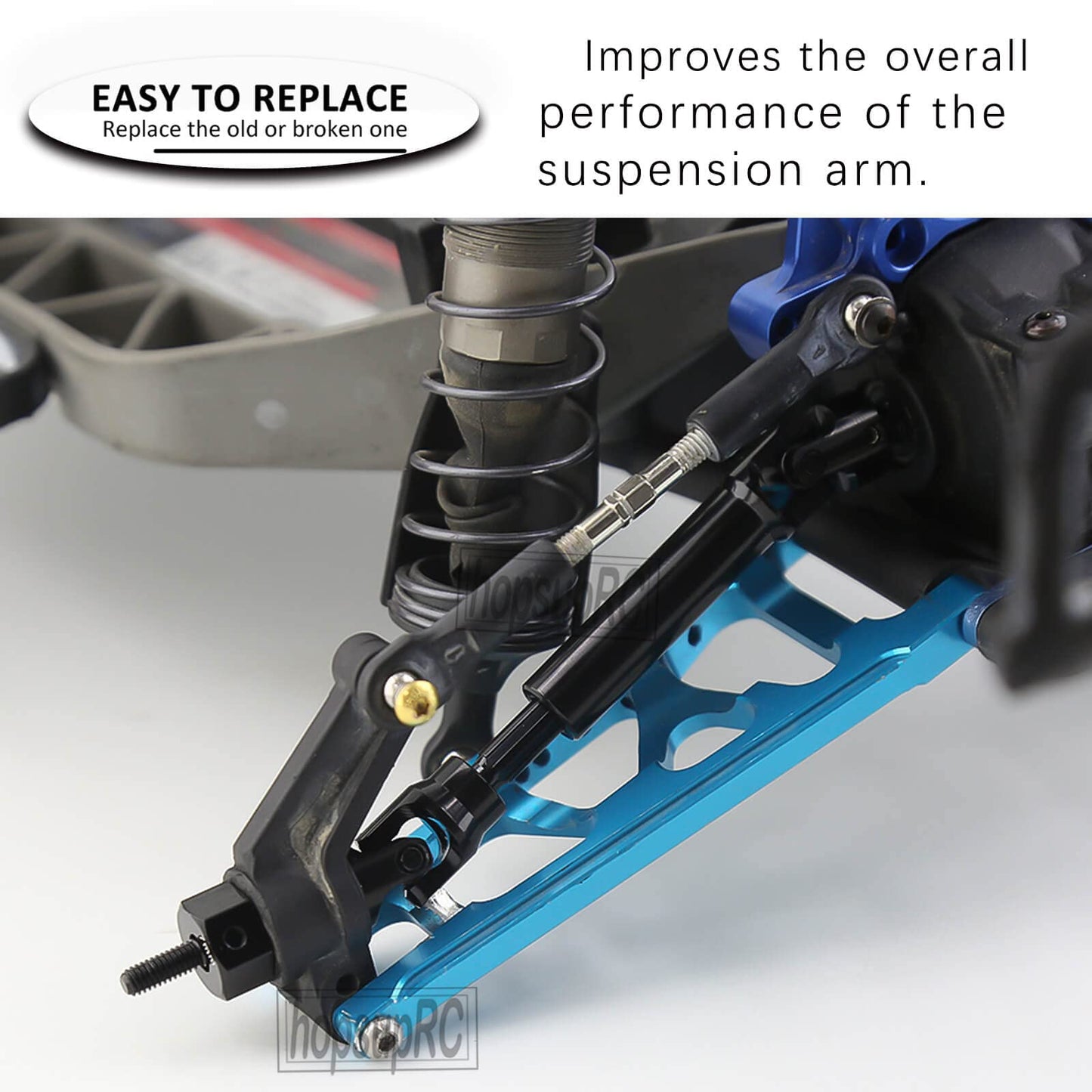 hopsupRC Upgrades Part for 1/10 Slash/Stampede/Rustler/Hoss 2WD VXL,Stainless Steel Drive Shaft CVD Axles,Alloy RC Shocks Absorb