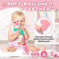 Awotoy Baby Toys 0-6-12 Months, Musical Stuffed Animal Activity Soft Toys With Multi-Sensory Crinkle,Rattles And Textures,Infant Baby Girl Toys Gifts For Newborn Tummy Time,Dinosaur,Pink