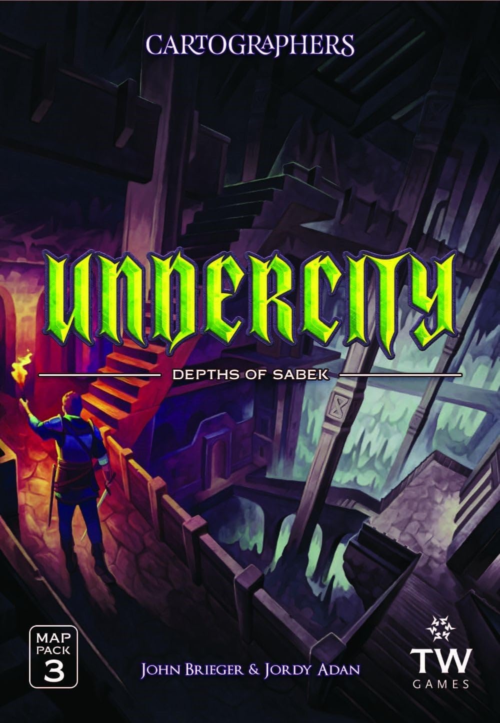 Thunderworks Games - Cartographers: Map Pack 3, Undercity| Expansion for The Award-Winning Game of Fantasy Map Drawing | Strateg