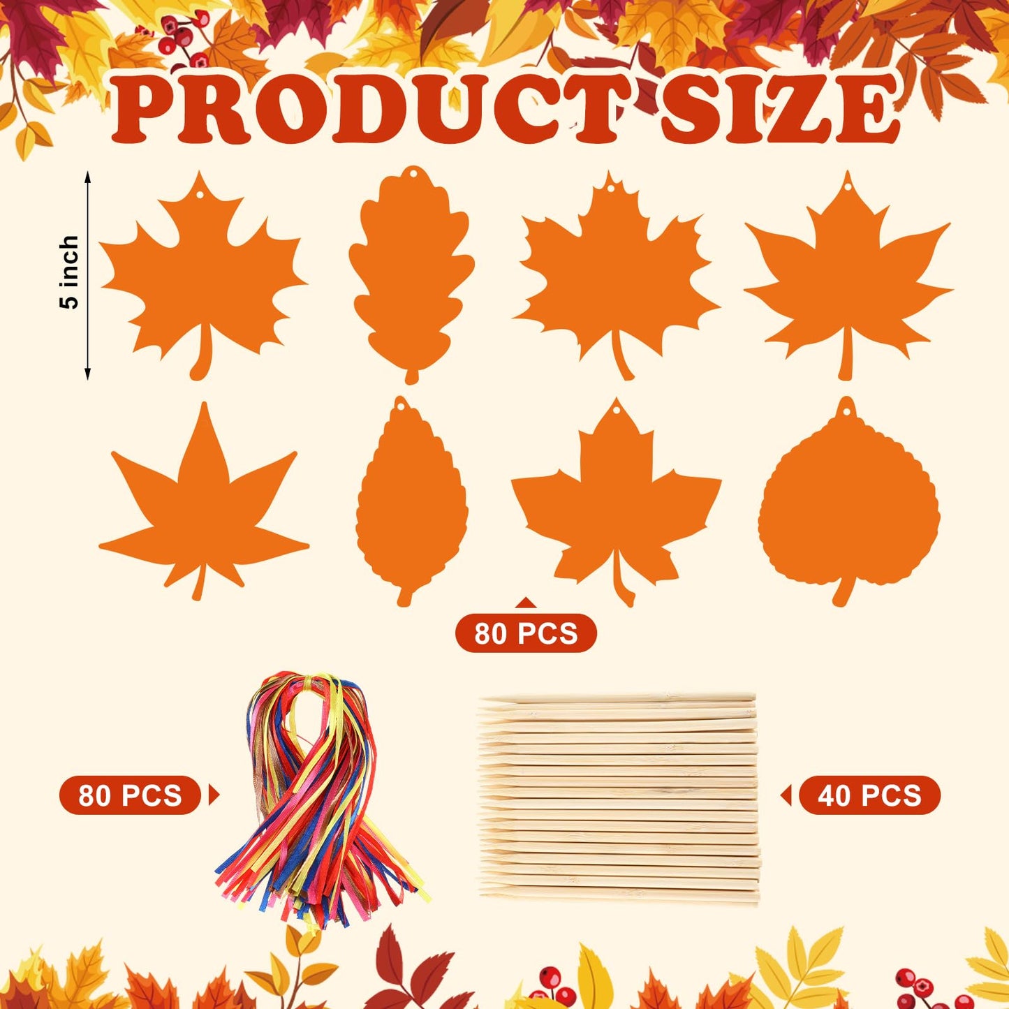 Frienda 80 Sets Fall Crafts Thanksgiving Scratch Crafts Colorful Color Scratch Maple Leaves Art Thanksgiving Arts and Craft for