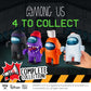 P.M.I. Among Us Crewmate Figure With Stamper | 4.5-Inch-Tall Among Us Toy + 3 Hidden Accessories| Among Us Party Favors And Play