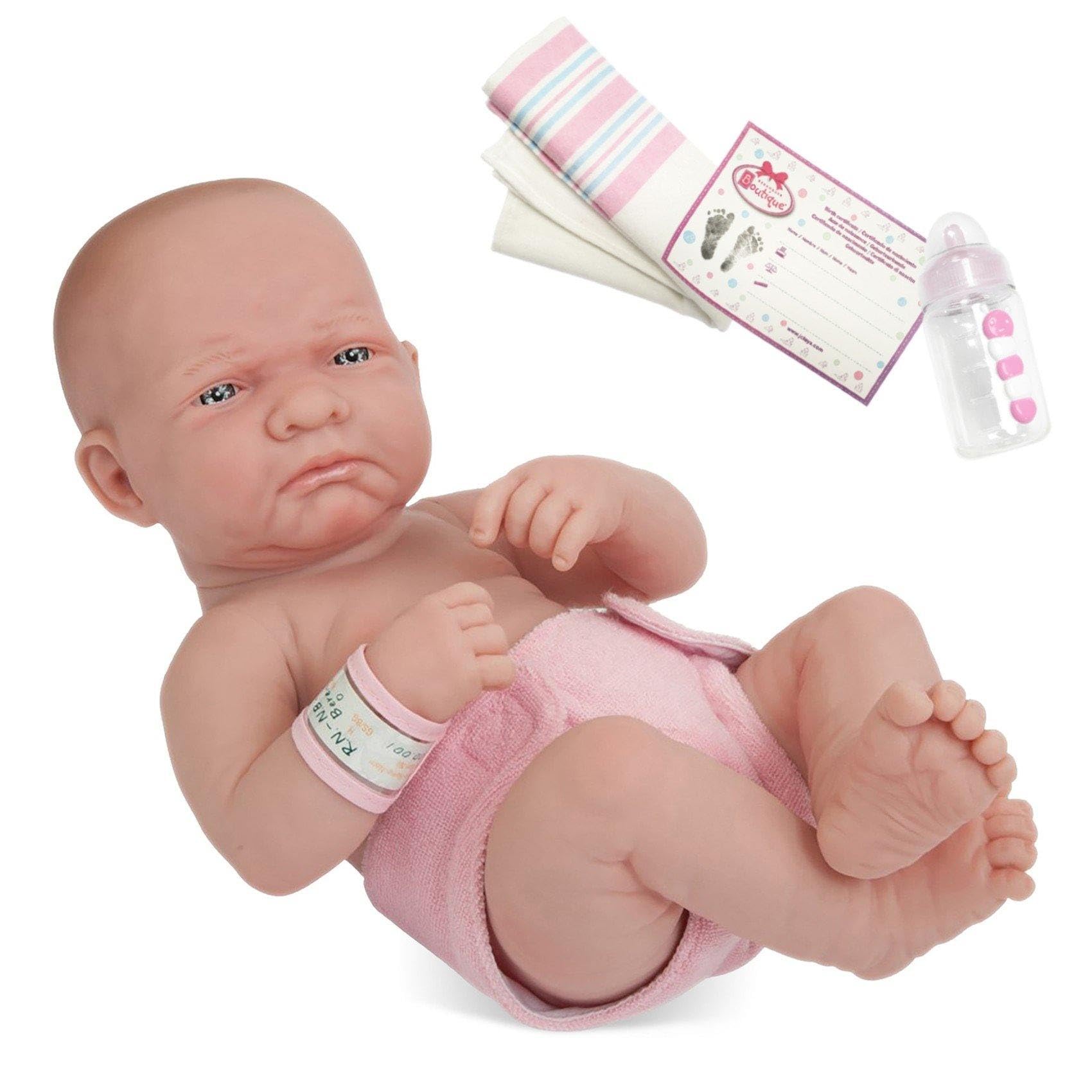 Jc Toys - La Newborn First Day| Anatomically Correct Real Girl Baby Doll | 14'' All-Vinyl Baby Doll | Includes Hospital Blanket,
