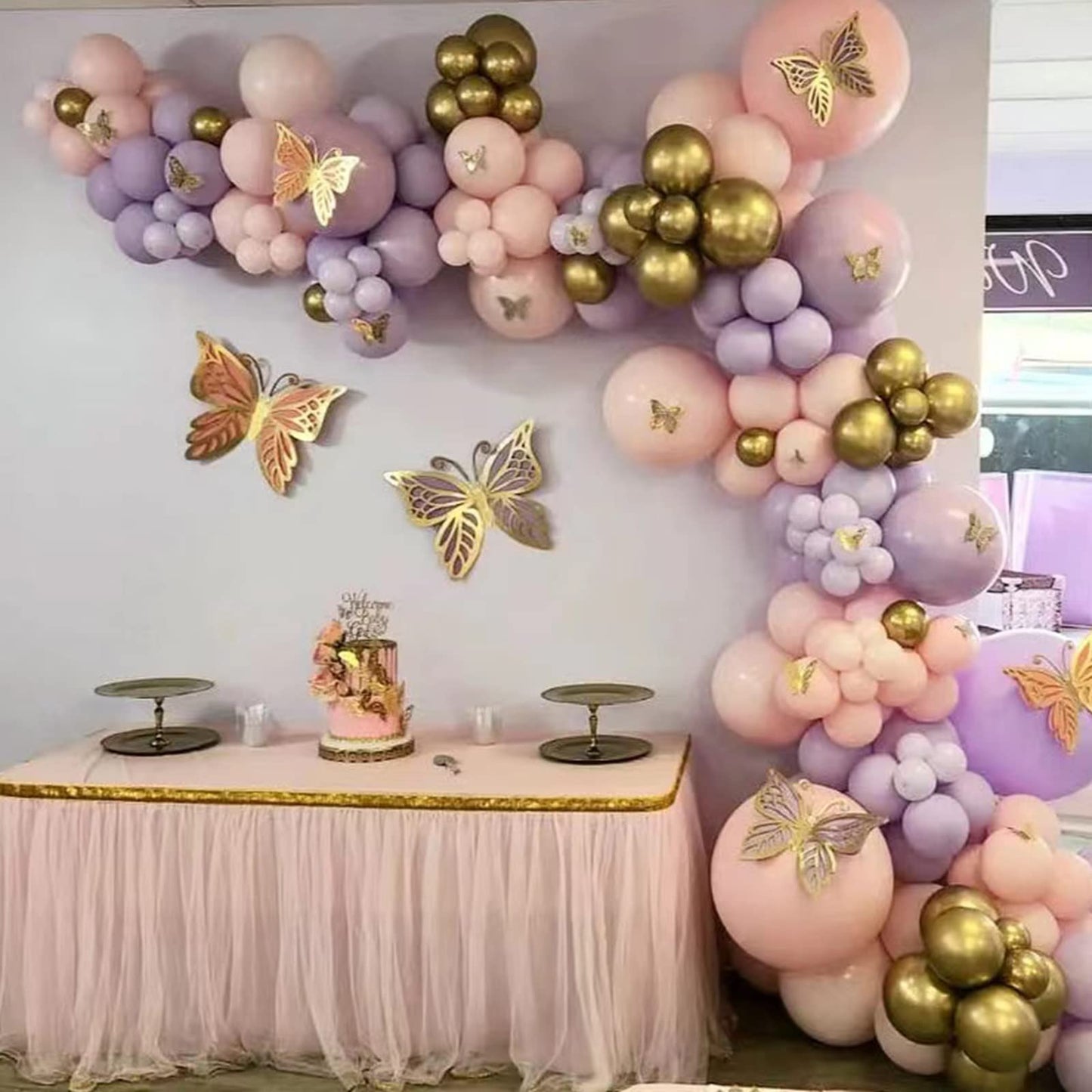 Teslite 60Pcs Pastel Pink & Purple Balloons - 12" Helium Latex with Metallic Confetti for Birthday, Baby Shower, Wedding Decorations