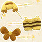 3-Piece Clothes for Doll 15-17cm Cute Bee Outfit for 6.7 Inch (17cm) Handcrafted Crochet Dress up Bee Style Outfits with Hat Overall Wings (No Doll Included) (Yellow)