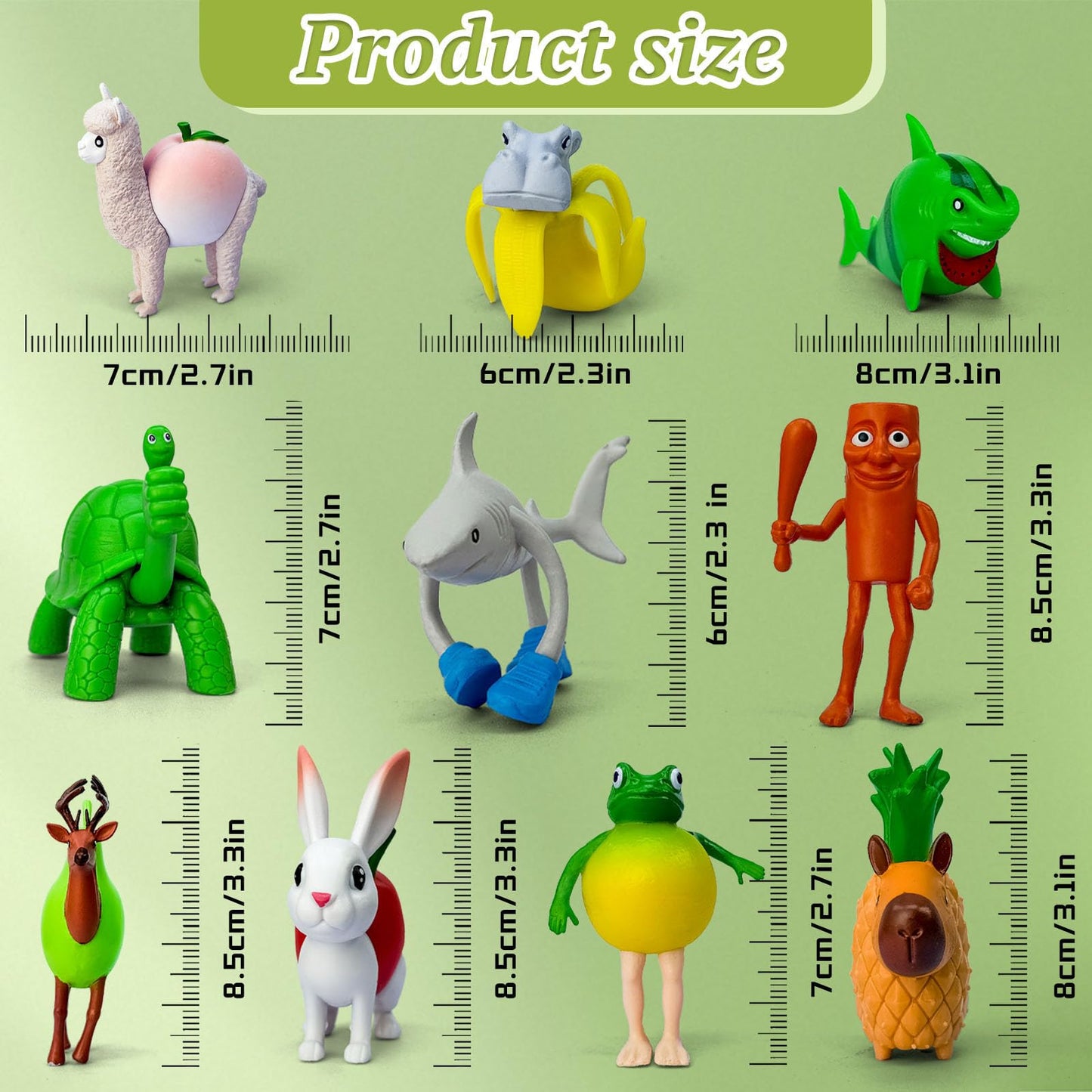 Lomencry Italian Brainrot Toy Action Figure tralalero tralala brainrot Toys Tralalero Tralala Figures Toys with Tralalero Tralala Tung Tung Sahur BRR BRR Patapim Creative 3D Collectible Toy (10PCS-A)