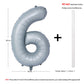 40 In Matte Gray Number Balloons Helium Foil Mylar Balloon Birthday Party Banquet Decoration 6