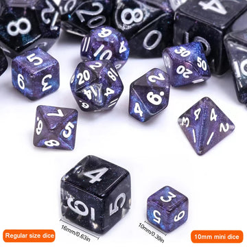 15 Sets Random Assortment Polyhedral RPG Mini Dice (105pcs),Surprise Mystery Mini Dice Set,10mm Mini DND Magic The Gathering Dic