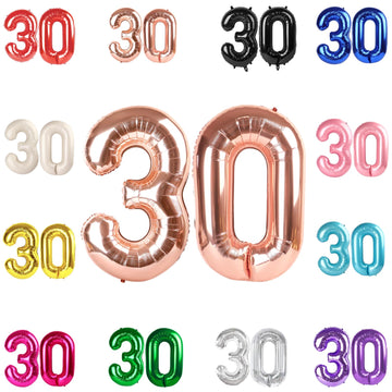 30 Balloon Number, Rose Gold Number 30Th Birthday Balloons 40 Inch, 30 Years Old Rose Gold Birthday Decorations For Men Women, 3