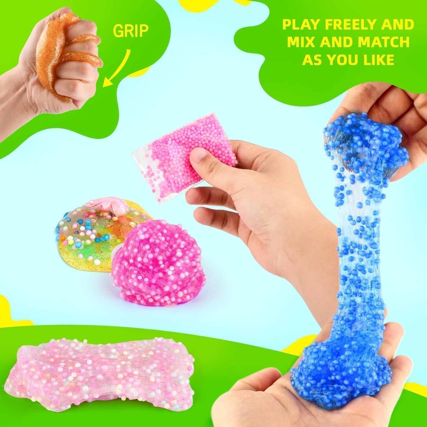 Mixed Pack Butter Clear Slime Set,Slime Kit For Girls 10-12,Perfect Toys Party Favors For Boys Girls 7-12 Years Old,Complete Diy