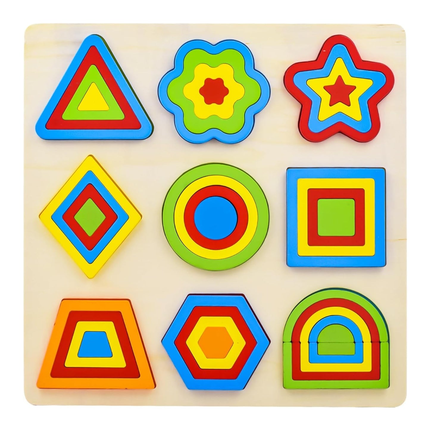 Shinetoy Entertain Kids Shinetoy 9 In 1 Puzzle Wooden ChildrenS Educational Colorful Square Tangram Game Nine -In-One Puzzle Bu