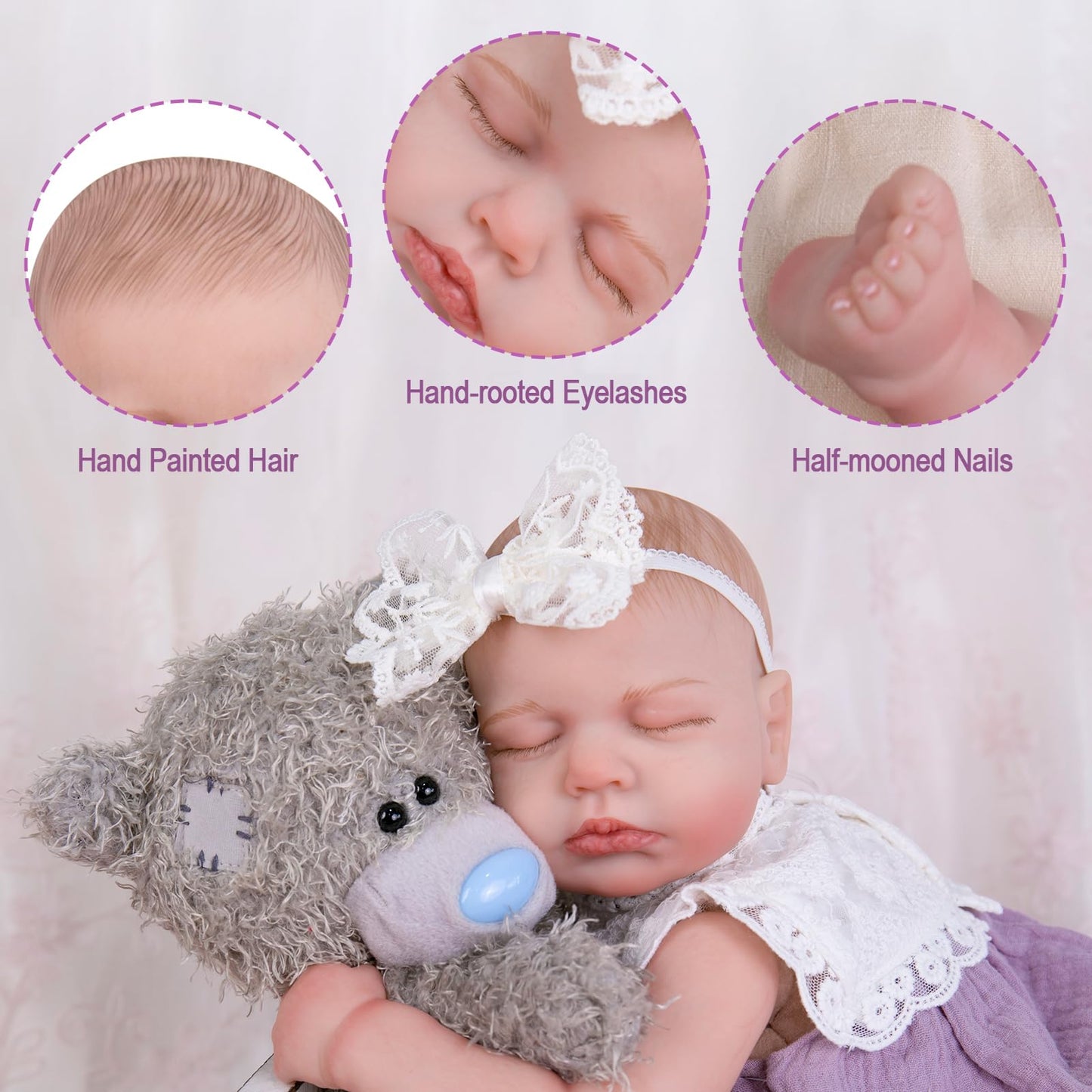 Aori Lifelike Reborn Dolls - 20 Inch Realistic Sleeping Newborn Baby Girl With Poseable Limbs And Feeding Set