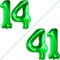 Katchon, Dark Green 14 Balloon Numbers - 40 Inch | Green Number 14 Balloons For 14Th Birthday Decorations For Girls | 14Th Birthday Balloons For 14Th Birthday Decorations For Boys | 14 Green Balloons