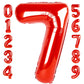 Number 7 Balloon 40 Inch Red Seven Birthday Decorations, 7 17 27 70 Year Old Balloon, Mylar Foil Balloon Number For Engagement,