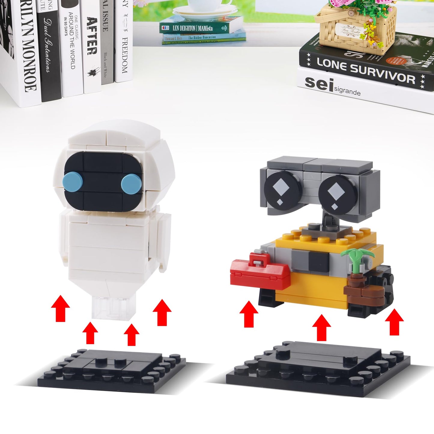 STMIGAIBLOCKS Wall-e and Eve Building Blocks Set, 8.66"x5.9"x1.77", Plastic, Unique Minifigures, Creative Gift for Kids and Adults