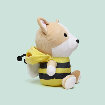 Avocatt Corgi Bee Plush Toy - 10 Inches Bumble Bee Plushie Stuffed Animal - Hug And Cuddle With Squishy Soft Fabric And Stuffing