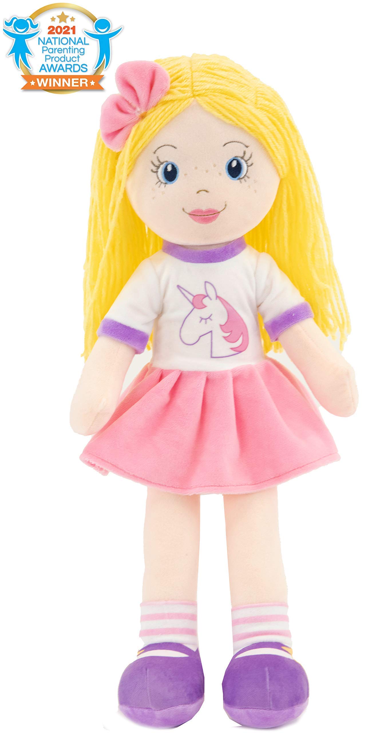 Plushible Bridging Miles With Smiles Soft Plush Baby Doll - 18 Inch Rag Dolls For Girls And Boys, Infants & Babies, My First Plu