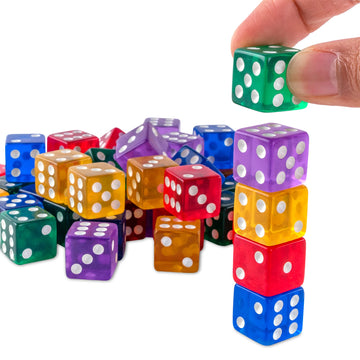 Super Z Outlet Standard 16mm Dice (Translucent Multi-Color 50pk)